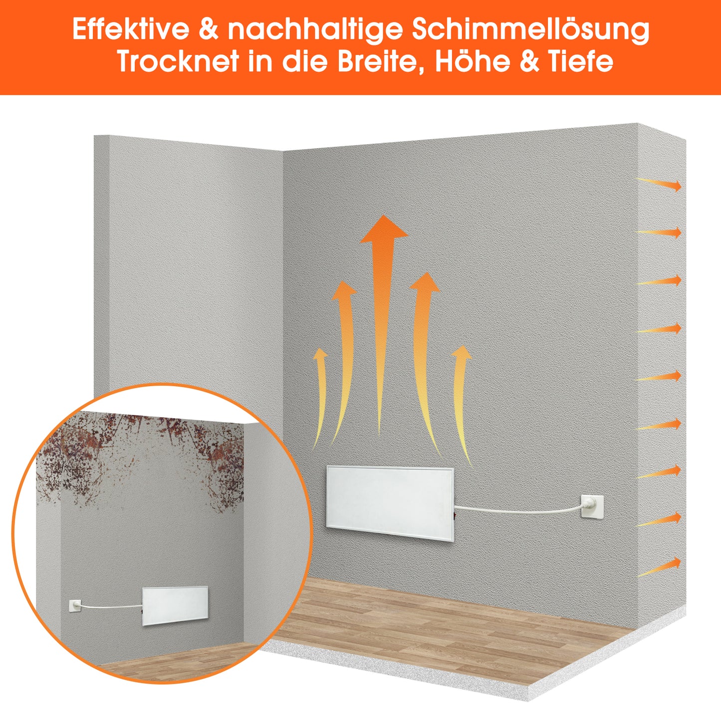 Anti-Schimmel Infrarot Wandheizung mit Standfuß