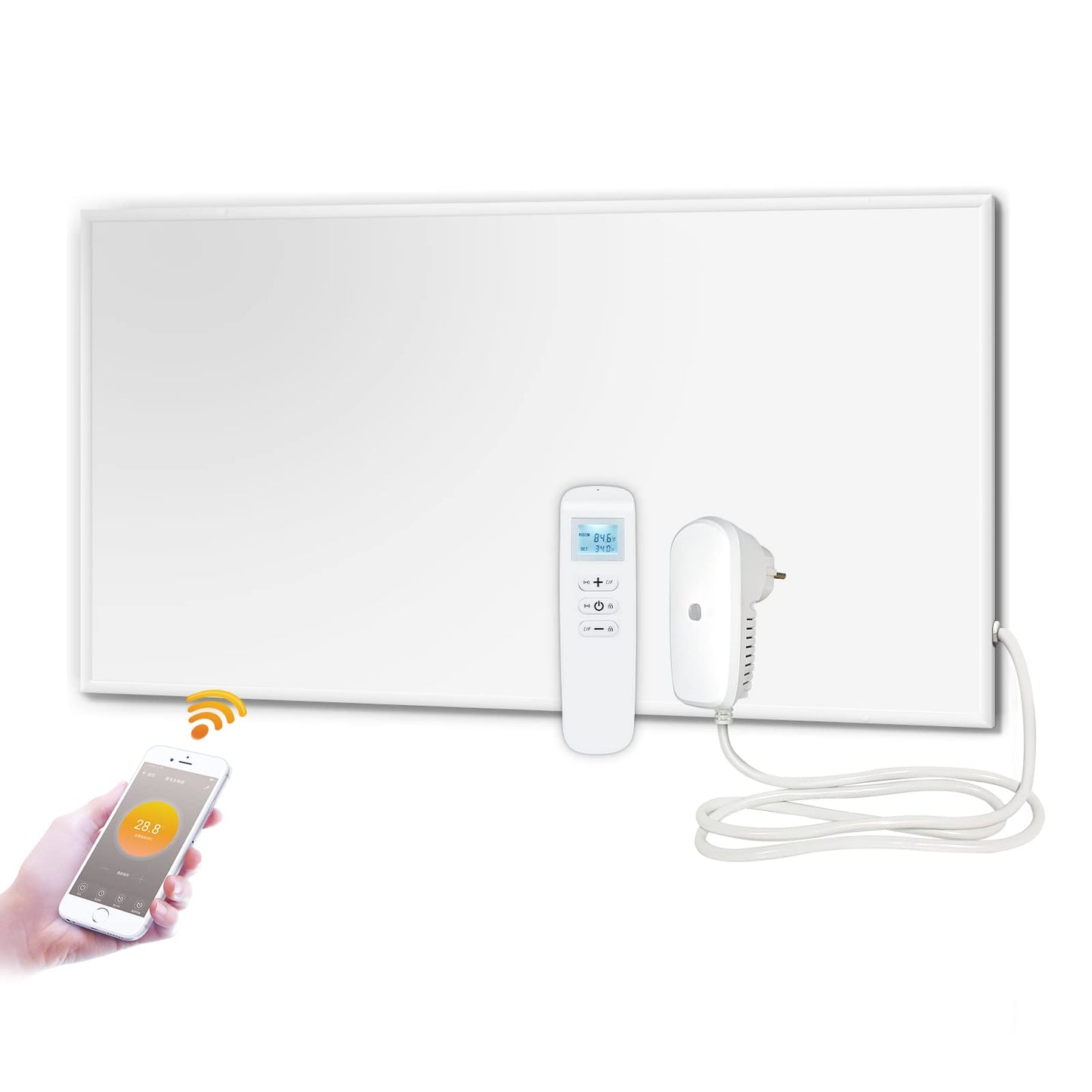 Infrarotheizung mit WiFi-Thermostat und Fernbedienung Zur Wandmontage