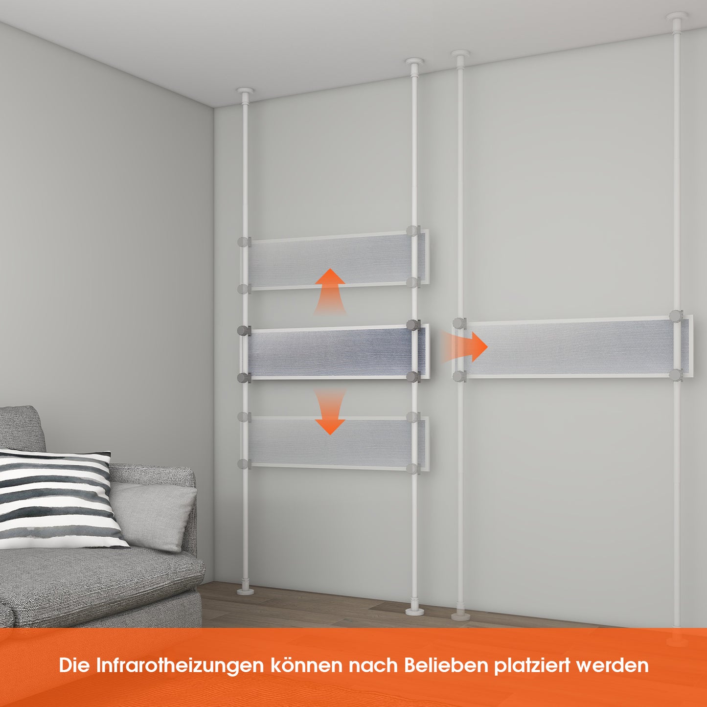Anti-Schimmel Infrarot Wandheizung mit Standfuß